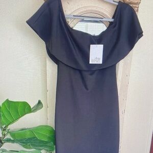 Elle Black Off-Shoulder Mini Dress